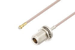 Snap-On MMBX Plug to N Female Bulkhead Cable 4 Inch Length Using RG316 Coax