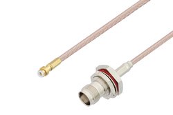 Snap-On MMBX Plug to TNC Female Bulkhead Cable 6 Inch Length Using RG316 Coax