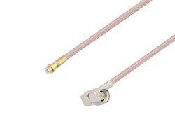 Snap-On MMBX Plug to SMA Male Right Angle Cable 18 Inch Length Using RG316 Coax