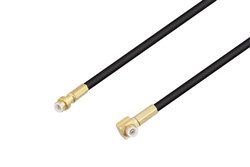 Snap-On MMBX Plug to Snap-On MMBX Plug Right Angle Cable Using RG174 Coax