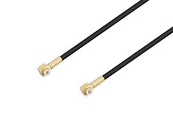 Snap-On MMBX Plug Right Angle to Snap-On MMBX Plug Right Angle Cable 18 Inch Length Using RG174 Coax