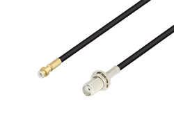 Snap-On MMBX Plug to SMA Female Bulkhead Cable 4 Inch Length Using RG174 Coax