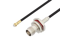 Snap-On MMBX Plug to TNC Female Bulkhead Cable 6 Inch Length Using RG174 Coax