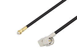 Snap-On MMBX Plug to SMA Male Right Angle Cable 8 Inch Length Using RG174 Coax
