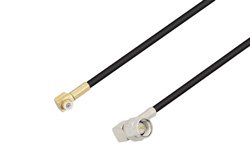 Snap-On MMBX Plug Right Angle to SMA Male Right Angle Cable 12 Inch Length Using RG174 Coax