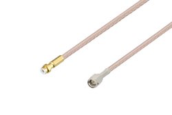Snap-On MMBX Plug to Reverse Polarity SMA Female Bulkhead Cable Using RG316-DS Coax