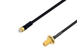 Snap-On MMBX Plug to SMA Female Bulkhead Cable Using PE-SR405FLJ Coax