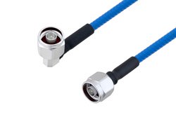 Plenum N Male Right Angle to N Male Low PIM Cable 200 CM Length Using SPP-250-LLPL Coax , LF Solder