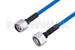 Plenum N Male to 4.1/9.5 Mini DIN Male Low PIM Cable 12 Inch Length Using SPP-250-LLPL Coax , LF Solder