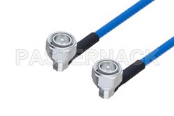 Plenum 4.3-10 Male Right Angle to 4.3-10 Male Right Angle Low PIM Cable 12 Inch Length Using SPP-250-LLPL Coax , LF Solder