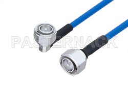 Plenum 4.3-10 Male Right Angle to 4.3-10 Male Low PIM Cable 12 Inch Length Using SPP-250-LLPL Coax , LF Solder