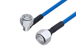 Plenum 4.3-10 Male Right Angle to 4.3-10 Male Low PIM Cable 200 CM Length Using SPP-250-LLPL Coax , LF Solder