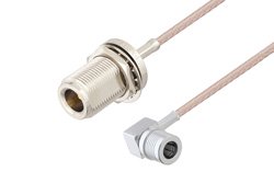 N Female Bulkhead to QMA Male Right Angle Cable 100 CM Length Using RG316 Coax