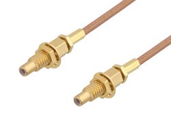 SSMC Jack Bulkhead to SSMC Jack Bulkhead Cable 48 Inch Length Using RG178 Coax