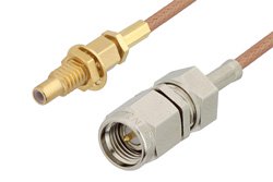 SMA Male to SSMC Jack Bulkhead Cable 60 Inch Length Using RG178 Coax