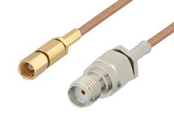SMA Female to SSMC Plug Cable 18 Inch Length Using RG178 Coax