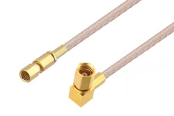 SSMC Plug to SSMC Plug Right Angle Cable 24 Inch Length Using RG316 Coax