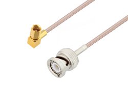 BNC Male to SSMC Plug Right Angle Cable 12 Inch Length Using RG316 Coax