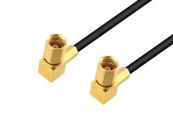 SSMC Plug Right Angle to SSMC Plug Right Angle Low Loss Cable 72 Inch Length Using LMR-100 Coax