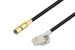 SMA Male Right Angle to SSMC Plug Low Loss Cable 48 Inch Length Using LMR-100 Coax