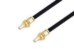 SSMC Jack Bulkhead to SSMC Jack Bulkhead Cable 12 Inch Length Using PE-SR405FLJ Coax