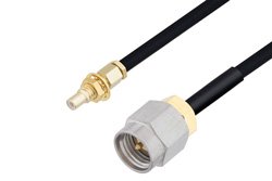 SMA Male to SSMC Jack Bulkhead Cable 24 Inch Length Using PE-SR405FLJ Coax