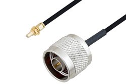 N Male to SSMC Jack Bulkhead Cable 18 Inch Length Using PE-SR405FLJ Coax