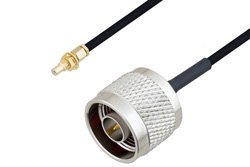 N Male to SSMC Jack Bulkhead Cable 72 Inch Length Using PE-SR405FLJ Coax