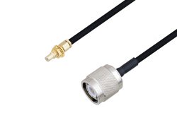 SSMC Jack Bulkhead to TNC Male Cable 12 Inch Length Using PE-SR405FLJ Coax