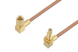 SSMC Plug Right Angle to SSMC Jack Right Angle Bulkhead Cable Using RG178 Coax
