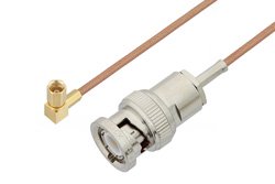 BNC Male to SSMC Plug Right Angle Cable 12 Inch Length Using RG178 Coax