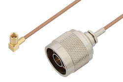 N Male to SSMC Plug Right Angle Cable 18 Inch Length Using RG178 Coax
