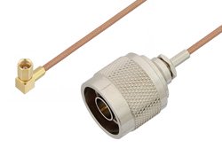 N Male to SSMC Plug Right Angle Cable 72 Inch Length Using RG178 Coax