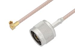 N Male to SSMC Plug Right Angle Cable 12 Inch Length Using RG316-DS Coax