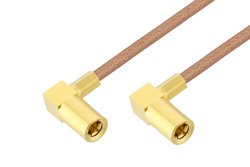 SSMB Plug Right Angle to SSMB Plug Right Angle Cable 100 CM Length Using RG178 Coax