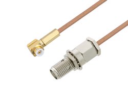 Snap-On MMBX Plug Right Angle to SMA Female Bulkhead Cable 60 Inch Length Using RG178 Coax