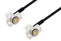 Slide-On BMA Jack Right Angle 2 Hole Flange to Slide-On BMA Jack Right Angle 2 Hole Flange Cable 60 Inch Length Using PE-SR405FLJ Coax