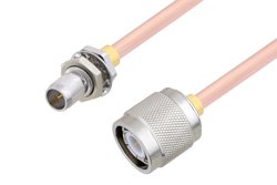 Slide-On BMA Plug Bulkhead to TNC Male Cable 36 Inch Length Using RG405 Coax