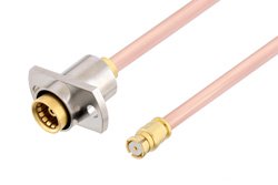 Slide-On BMA Jack 2 Hole Flange to SMP Female Cable Using RG405 Coax