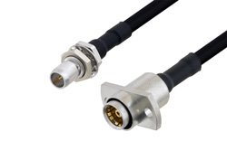 Slide-On BMA Plug Bulkhead to Slide-On BMA Jack 2 Hole Flange Cable Using PE-SR402FLJ Coax