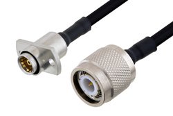 Slide-On BMA Jack 2 Hole Flange to TNC Male Cable Using PE-SR402FLJ Coax