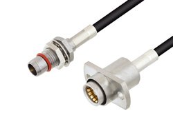 Slide-On BMA Plug Bulkhead to Slide-On BMA Jack 2 Hole Flange Cable Using LMR-100 Coax