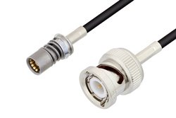 Snap-On BMA Jack to BNC Male Cable 6 Inch Length Using LMR-100 Coax