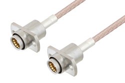 Slide-On BMA Jack 2 Hole Flange to Slide-On BMA Jack 2 Hole Flange Cable 24 Inch Length Using RG316 Coax