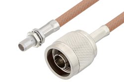 Slide-On BMA Plug Bulkhead to N Male Cable 36 Inch Length Using RG400 Coax