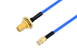 SMA Female Bulkhead to SMP Female Cable 24 Inch Length Using PE-P086 Coax