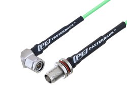 TNC Male Right Angle to TNC Female Bulkhead Low Loss Cable 200 CM Length Using PE-P160LL Coax