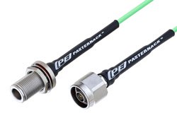 N Male to N Female Bulkhead Low Loss Cable Using PE-P160LL Coax