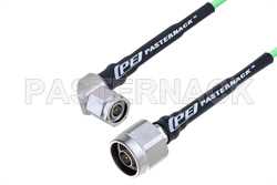 N Male to TNC Male Right Angle Low Loss Cable 48 Inch Length Using PE-P160LL Coax