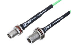 N Female Bulkhead to TNC Female Bulkhead Low Loss Cable 100 CM Length Using PE-P160LL Coax